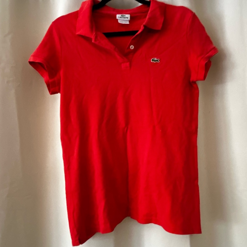 Lacoste Regular Fit Polo Shirt: size 42/ salmon orange in color